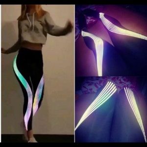 Black Full Length Laser Stripe Legging High Waist